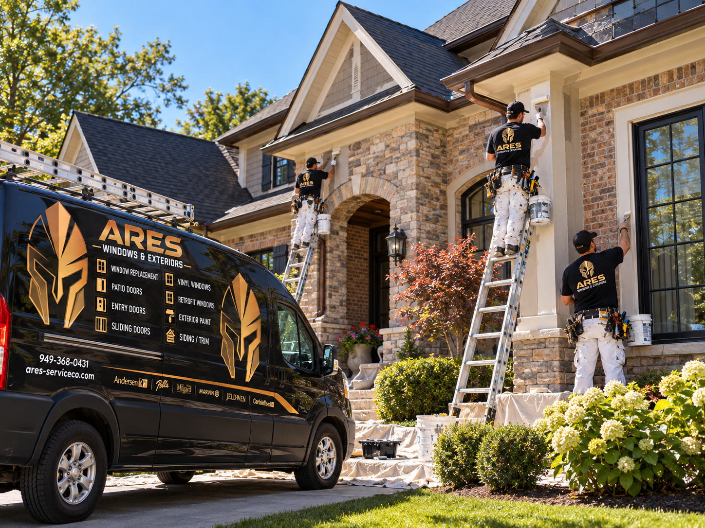 Freshly painted home exterior