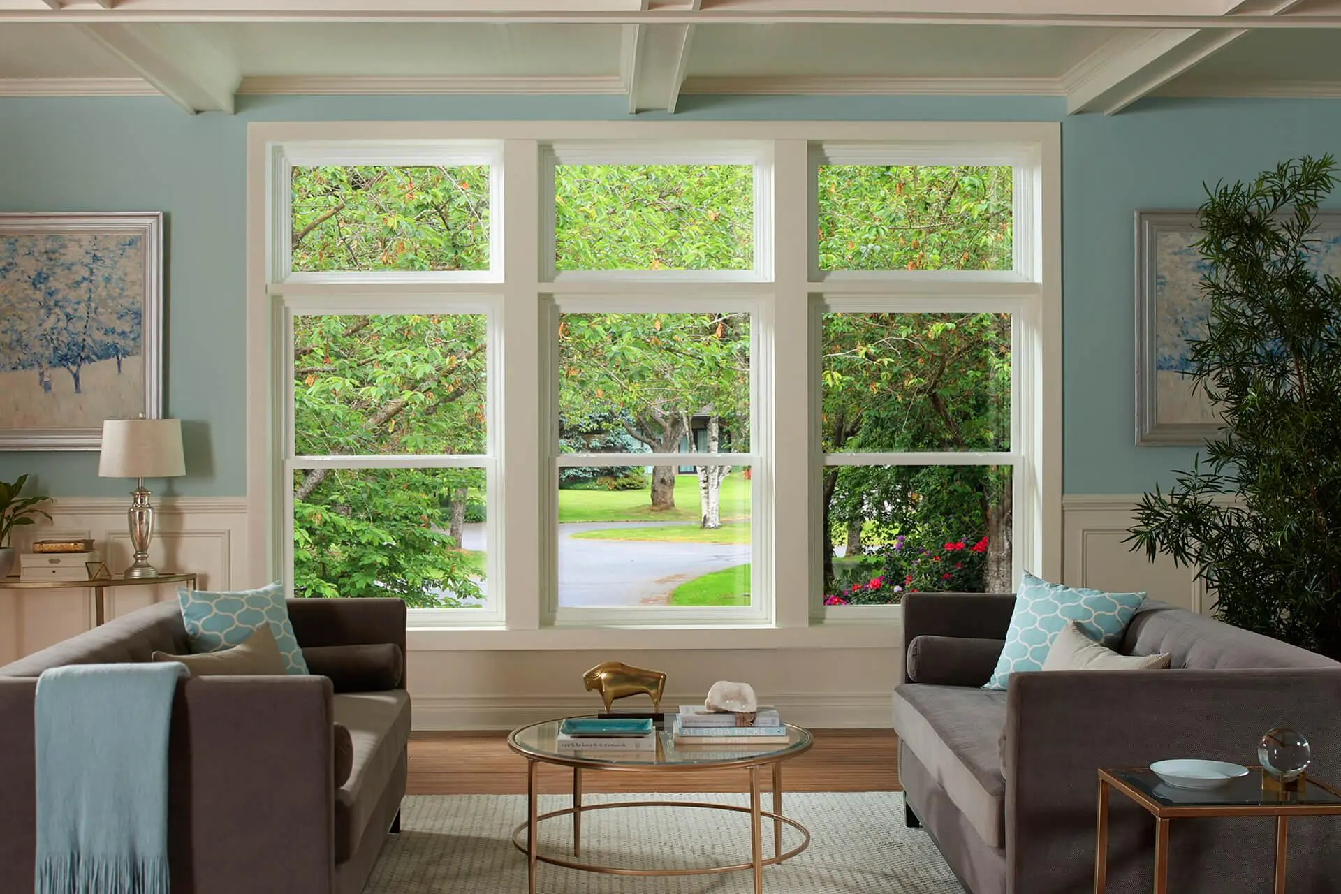 Bright room with new replacement windows