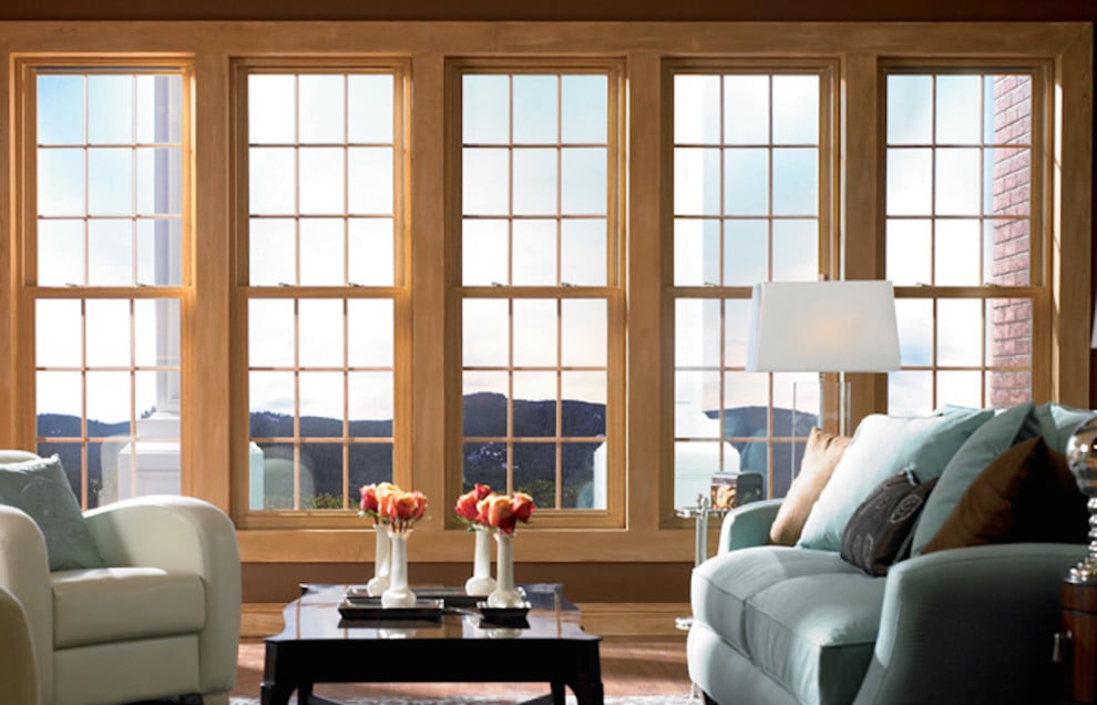 Clean new windows with a wood-look interior